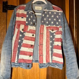 American flag denim jacket